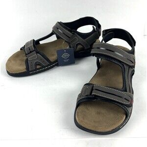Men's Strap Sandals Brown Memory Foam Open toe Adjustable Beachwear Size 12 NEW